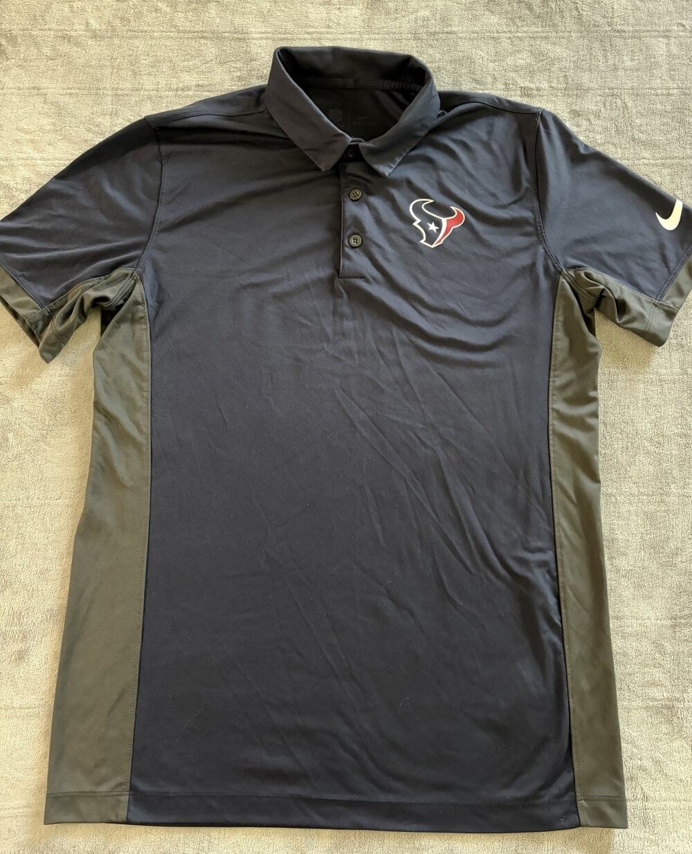 Nike NFL On Field Dri-Fit Houston Texans Polo Shirt Men’s Size Medium Blue